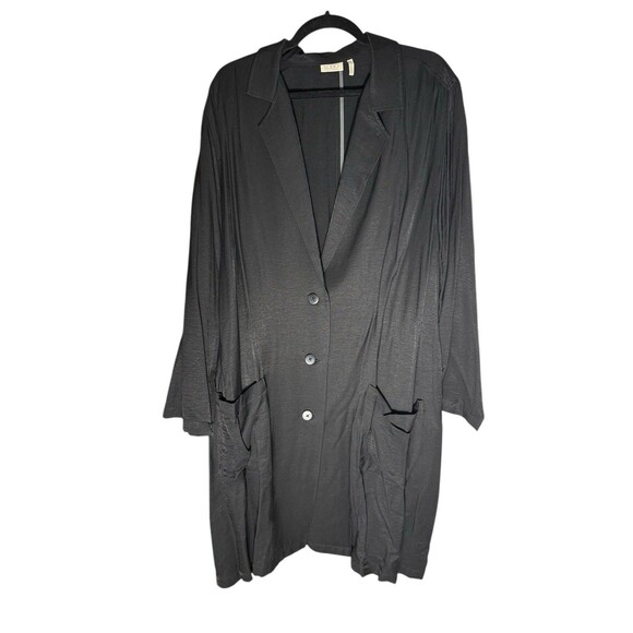 LOGO Lori Goldstein Duster Length Blazer Jacket Size 2x Long Sleeve Black! - Picture 1 of 14